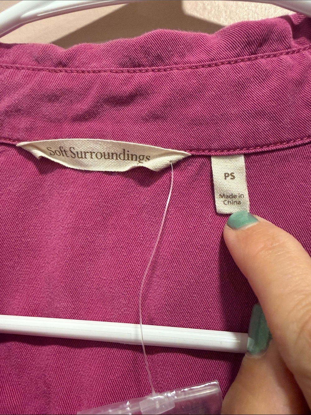 Soft Surroundings Raspberry-Pink Asymmetric Button Tunic - Picture 3 of 5